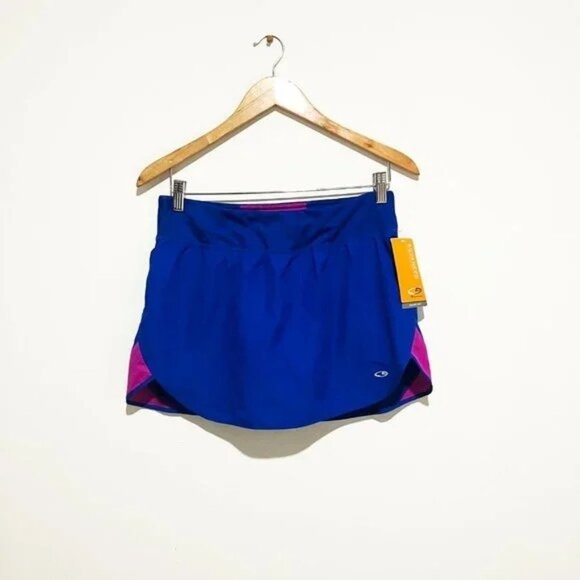 Champion Women's Athletic Skirt W/Built-In Shorts Size L Blue & Pink Colorblock - Picture 1 of 3